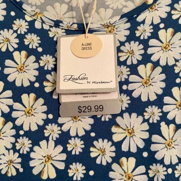 Daisy print πHOST PICKπ summer short sleeve dress buttery soft NWT - Picture 3 of 11